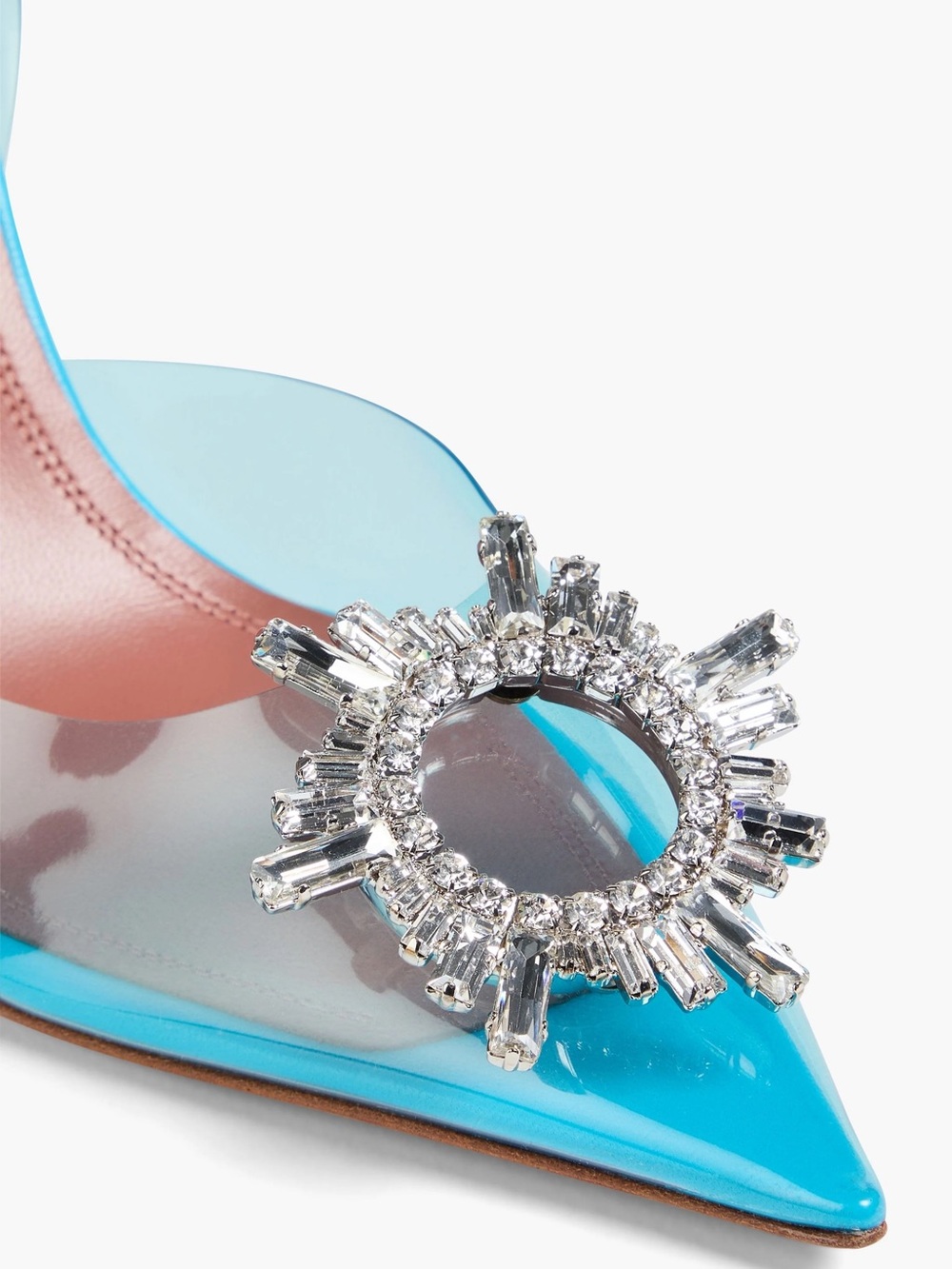 Amina Muaddi Begum Glass Crystal-Embellished PVC Slingback Pumps